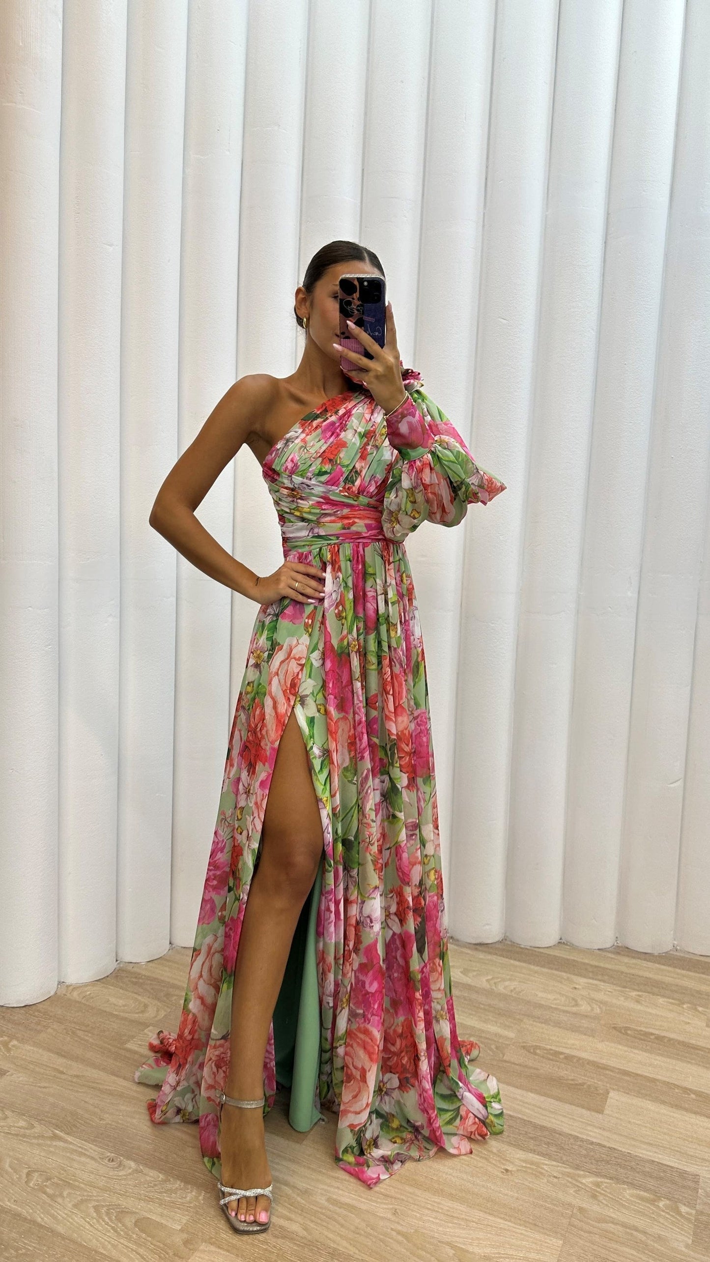Whitney | Elegant Flowy Shoulder Dress for Summer Events - Image 5