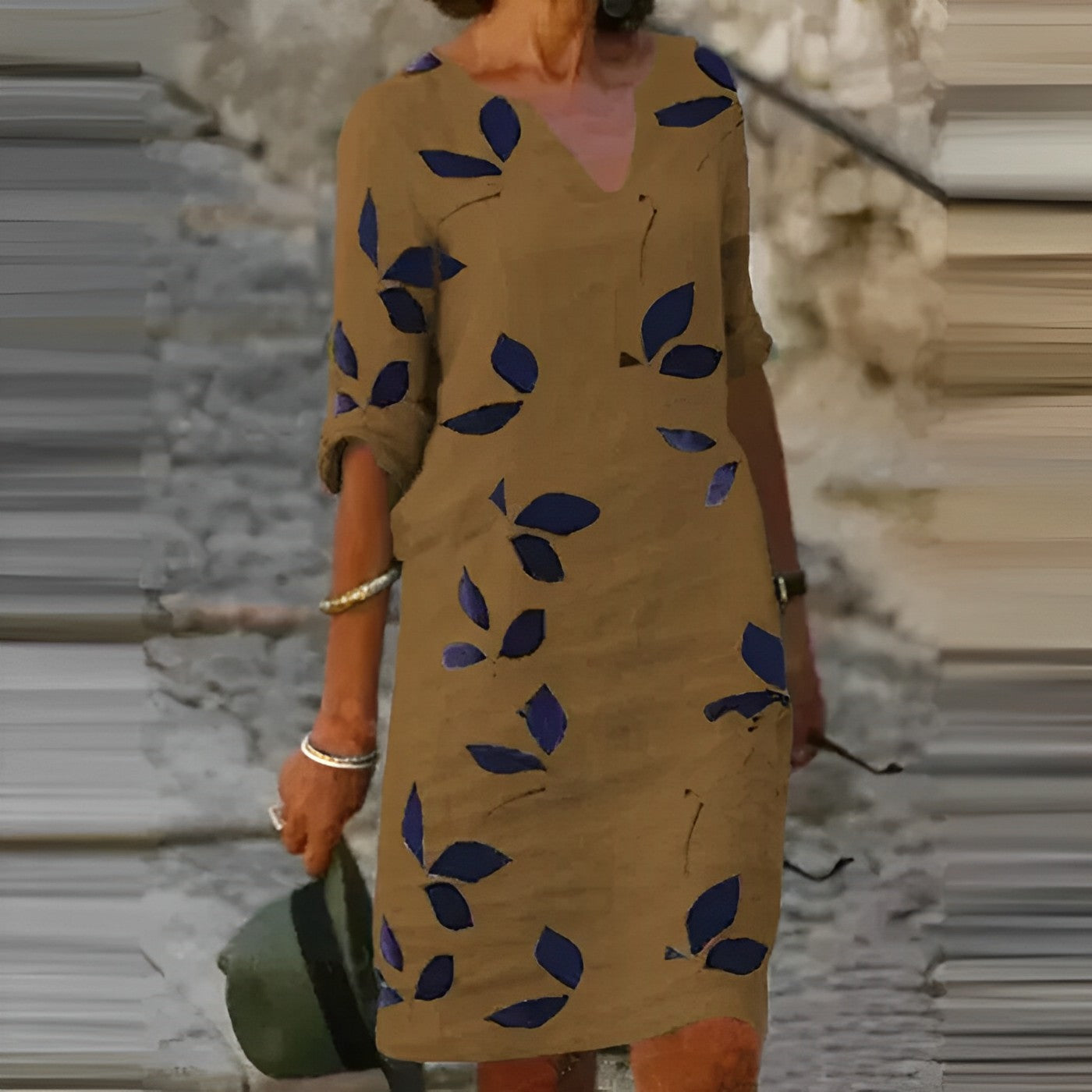 Eloria Vintage V-Neck Mini Summer Dress