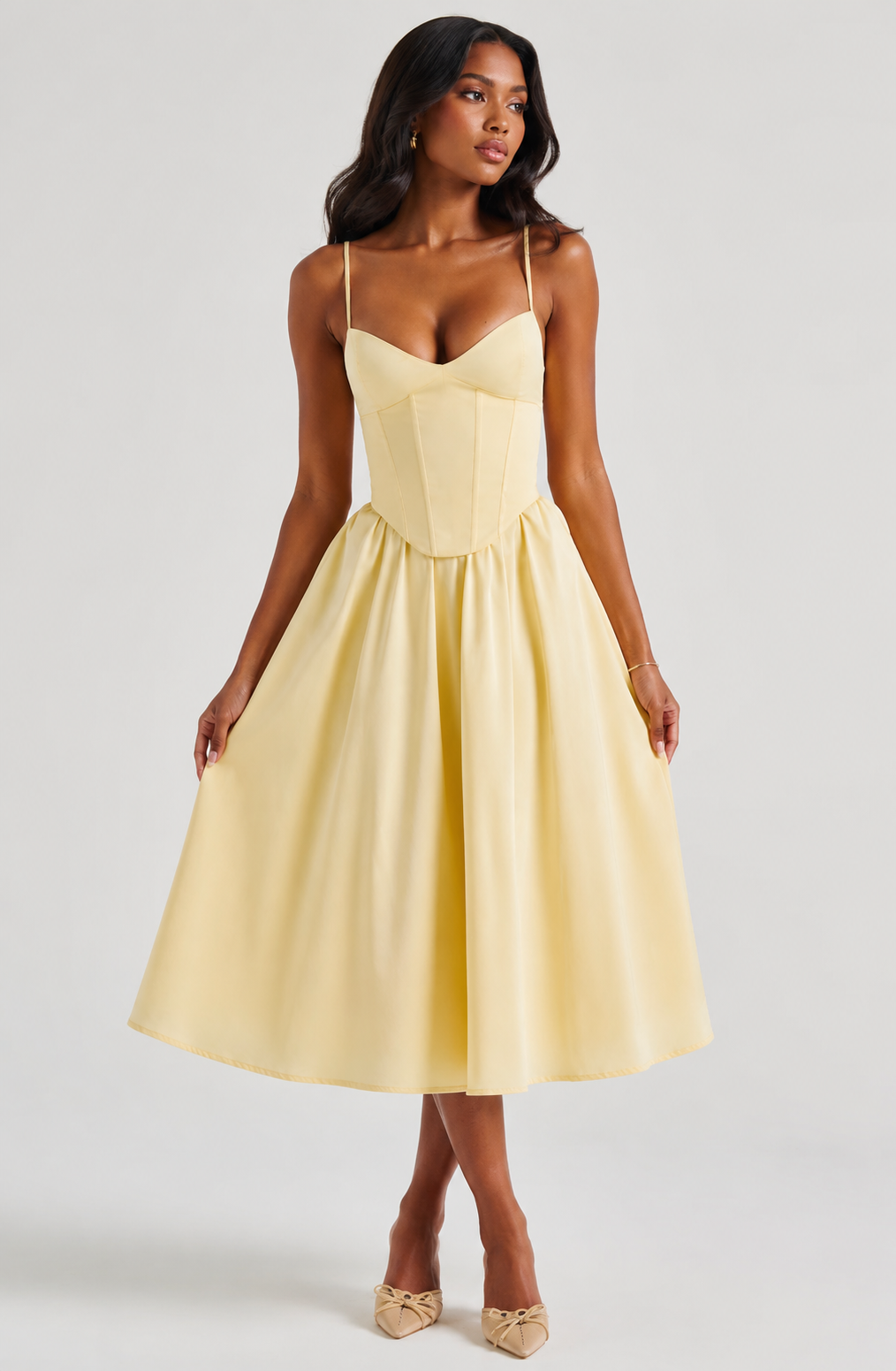Rosalie | Asymmetric Split Midi Dress