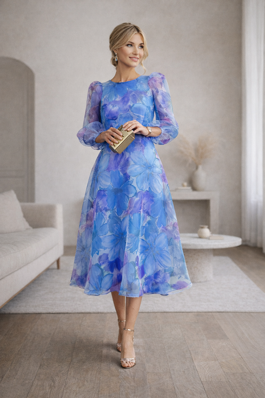 Floravienne Floral Midi Dress for Women