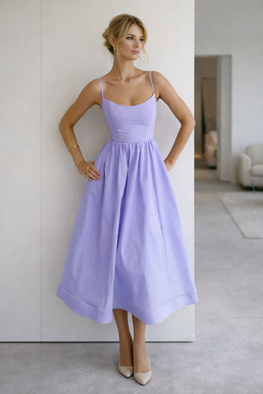 Elmira Sleeveless A-Line Midi Summer Dress