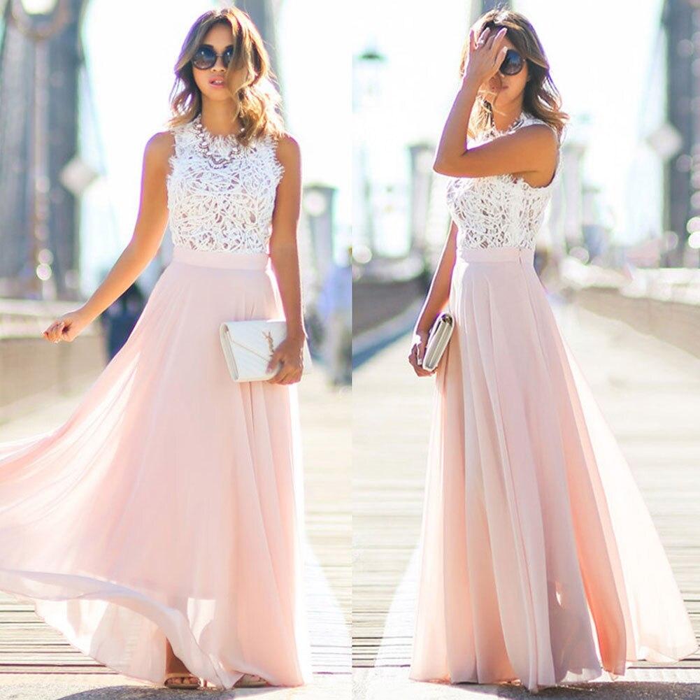 Lacevara | Sleeveless Lace Bodice Maxi Dress for Summer