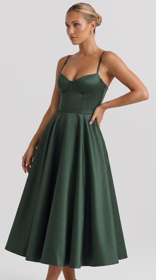 Seraphina | Corset Midi Tulle Dress