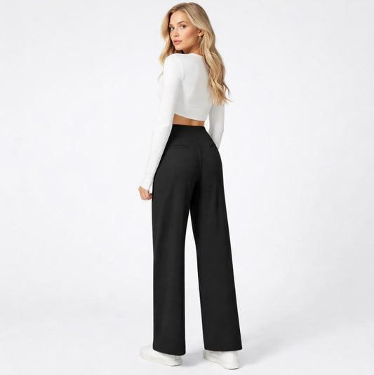 LumeFit Women’s High-Waisted Straight-Leg Trousers
