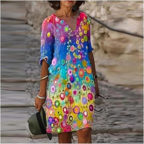 Floravelle Artistic Floral Sheath Dress