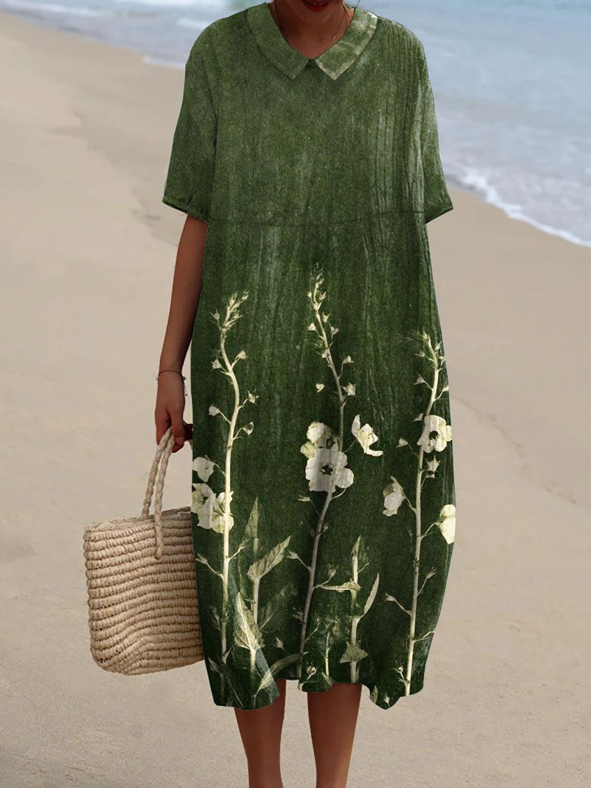 Florenna | Colourful Floral V-Neck Summer Dress for Women