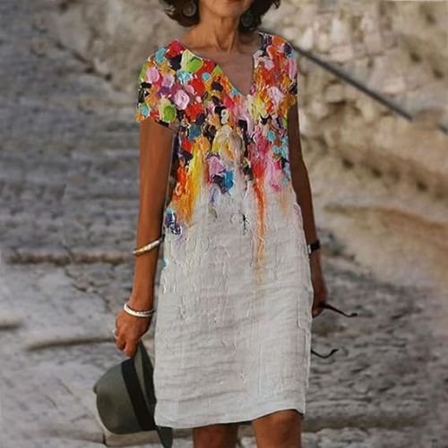 Floravelle Artistic Floral Sheath Dress