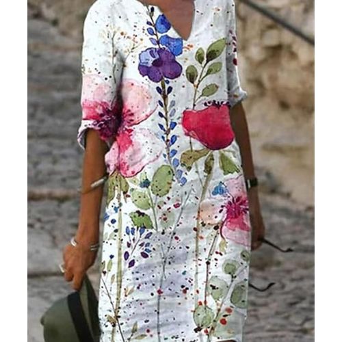 Floravelle Artistic Floral Sheath Dress