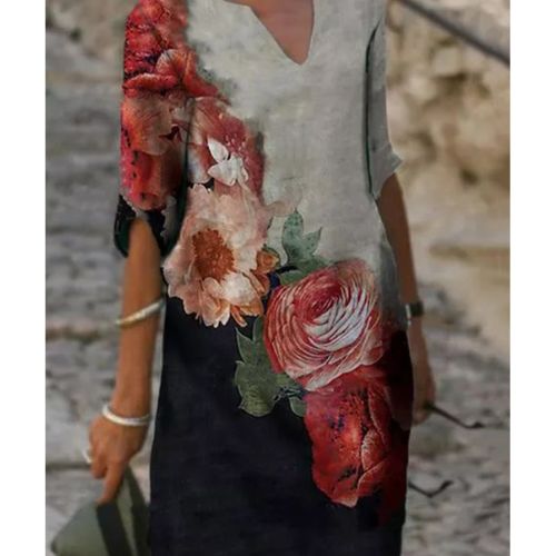 Floravelle Artistic Floral Sheath Dress