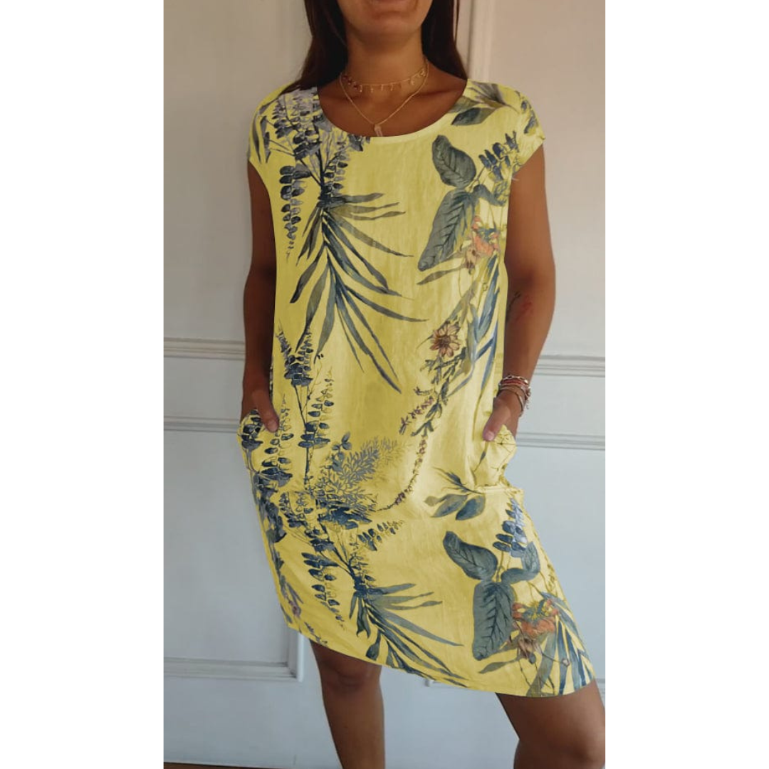 Elvara Comfortable Round Neck Summer Dress