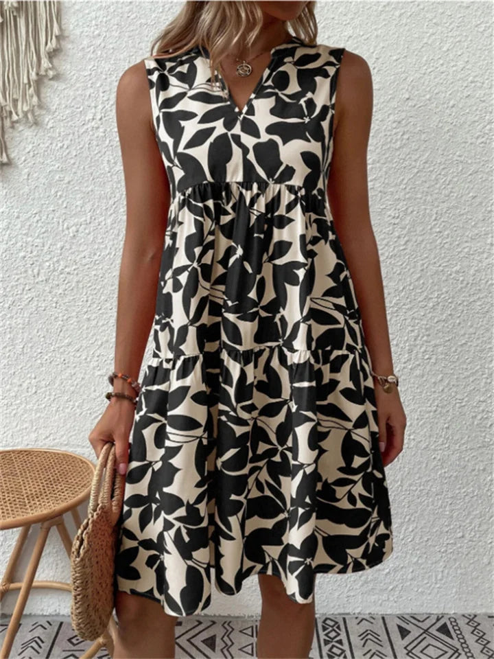 Solviera Floral A-Line Summer Dress for Women