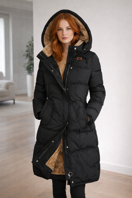 Veloura | Luxuriously Insulated Everyday Long Coat for Women