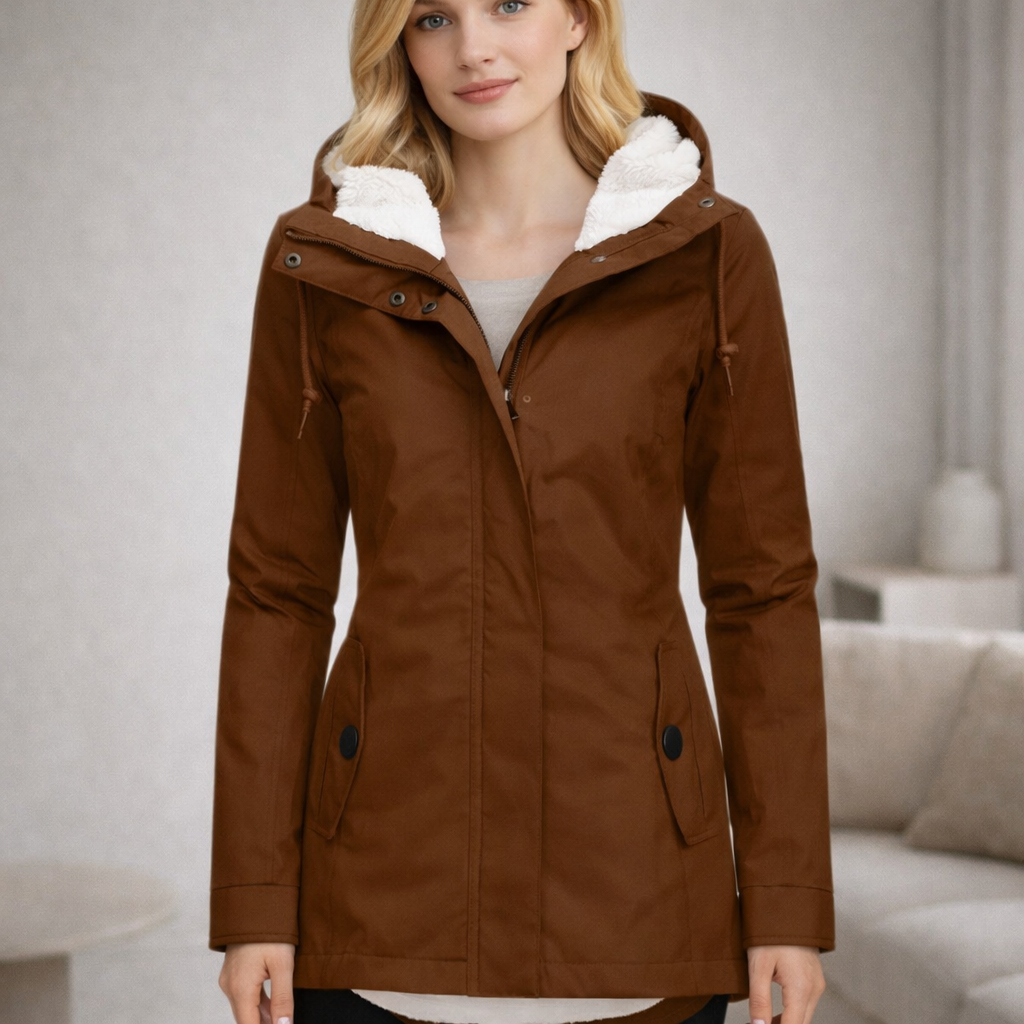 Frostelle | Long Hooded Padded Winter Jacket for Women