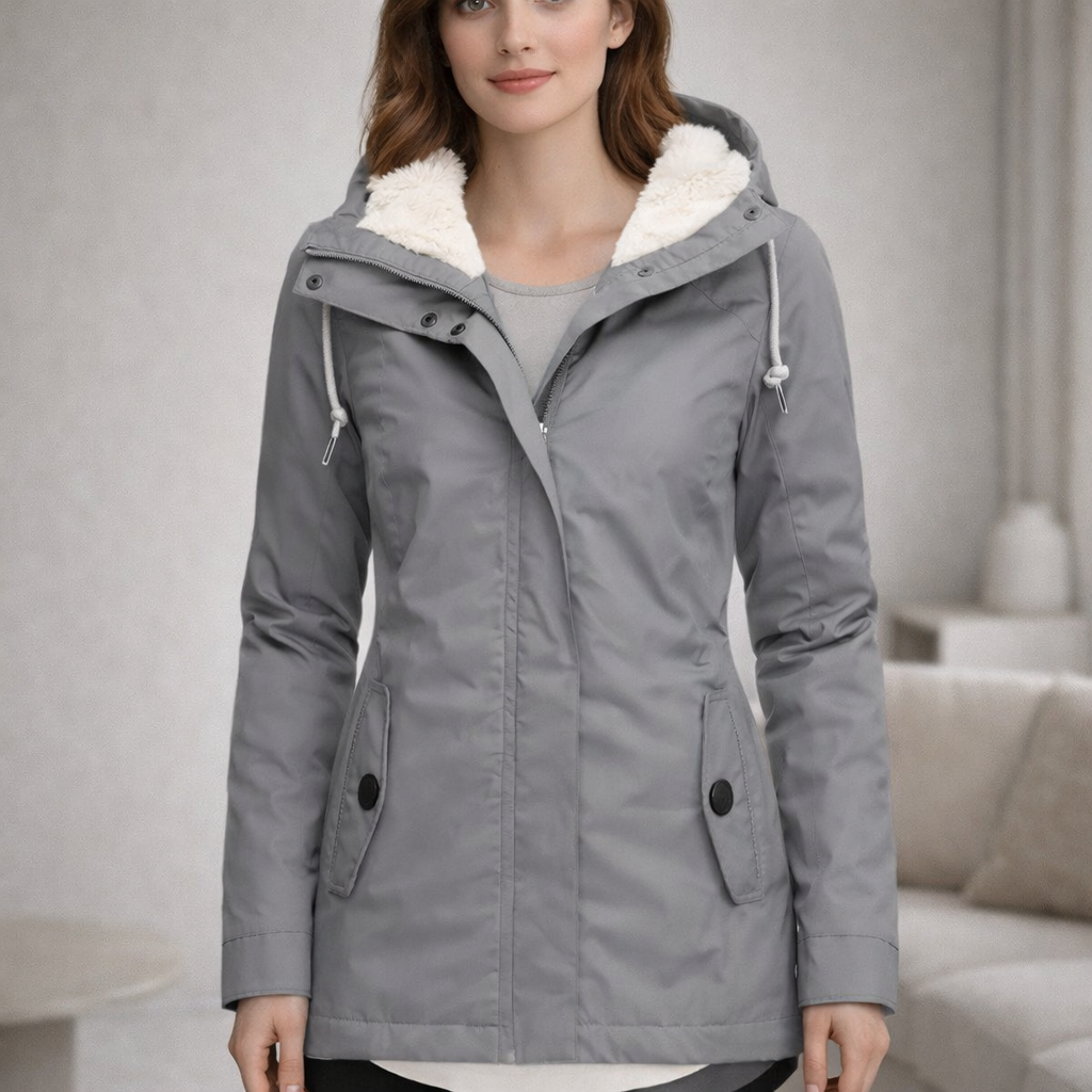 Frostelle | Long Hooded Padded Winter Jacket for Women