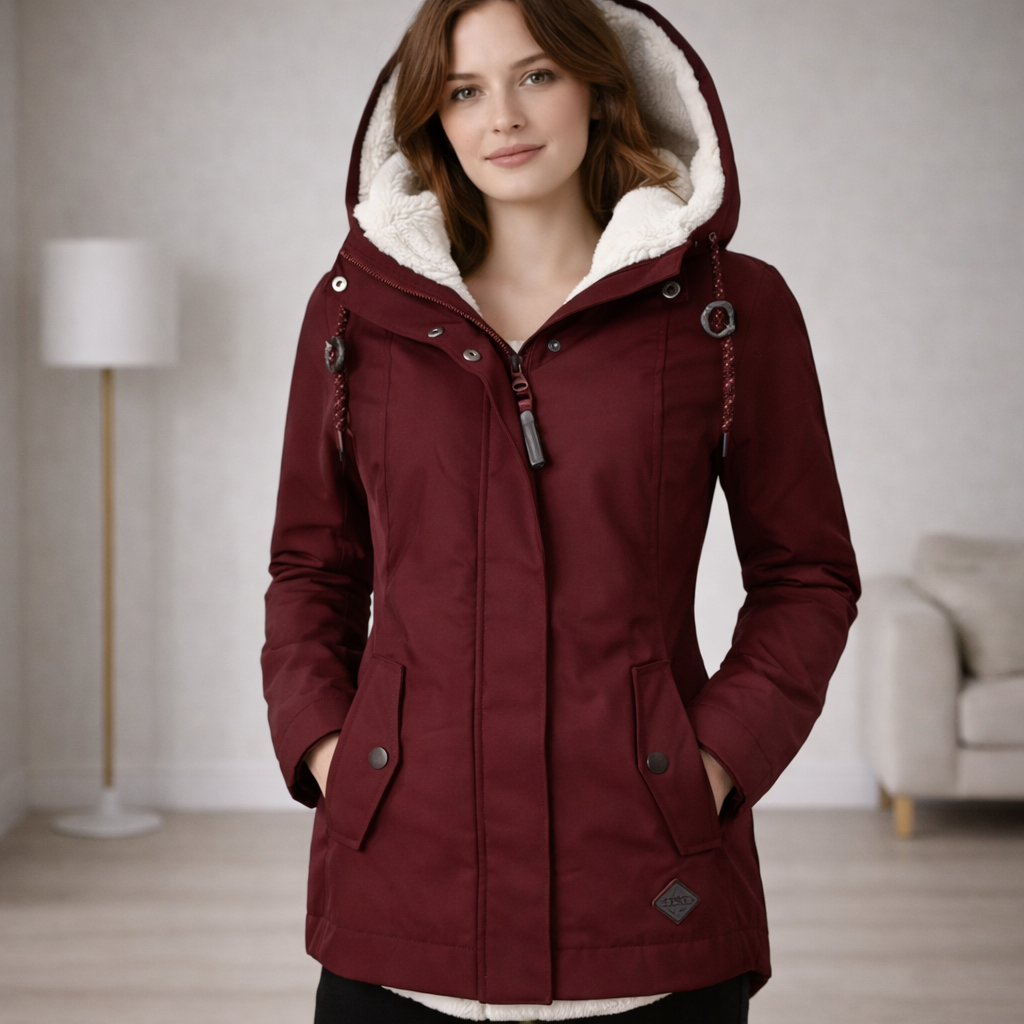 Frostelle | Long Hooded Padded Winter Jacket for Women