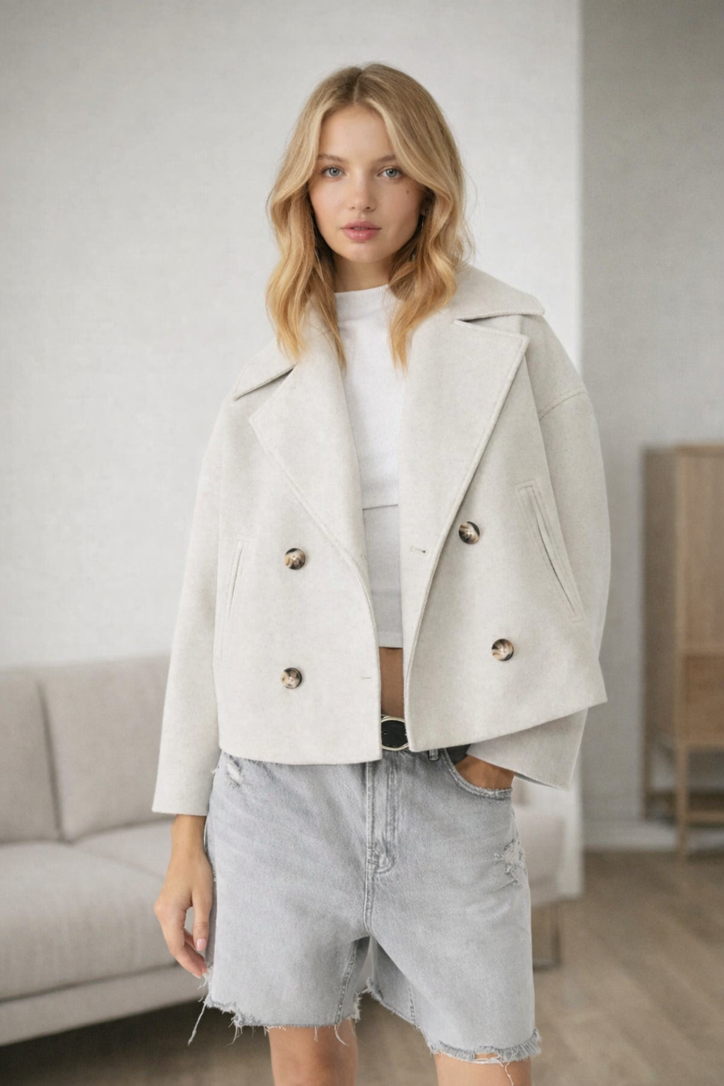 Elviera | Cropped Double-Breasted Jacket for Women