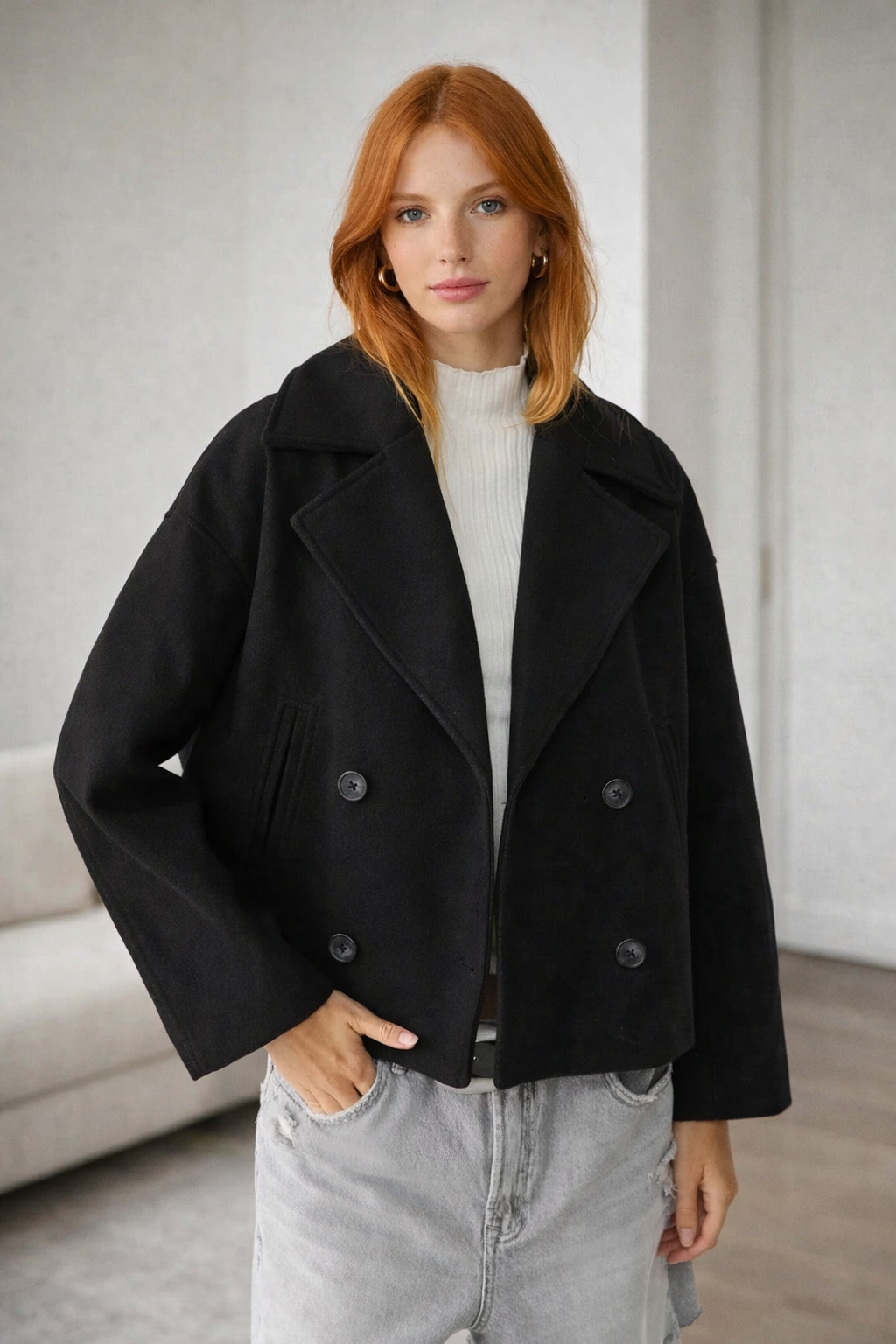 Elviera | Cropped Double-Breasted Jacket for Women