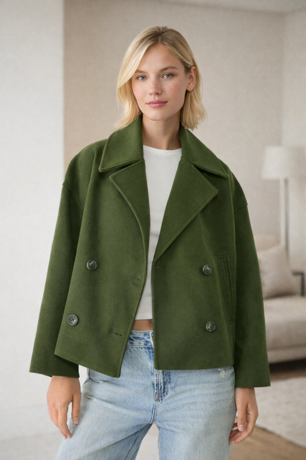 Elviera | Cropped Double-Breasted Jacket for Women