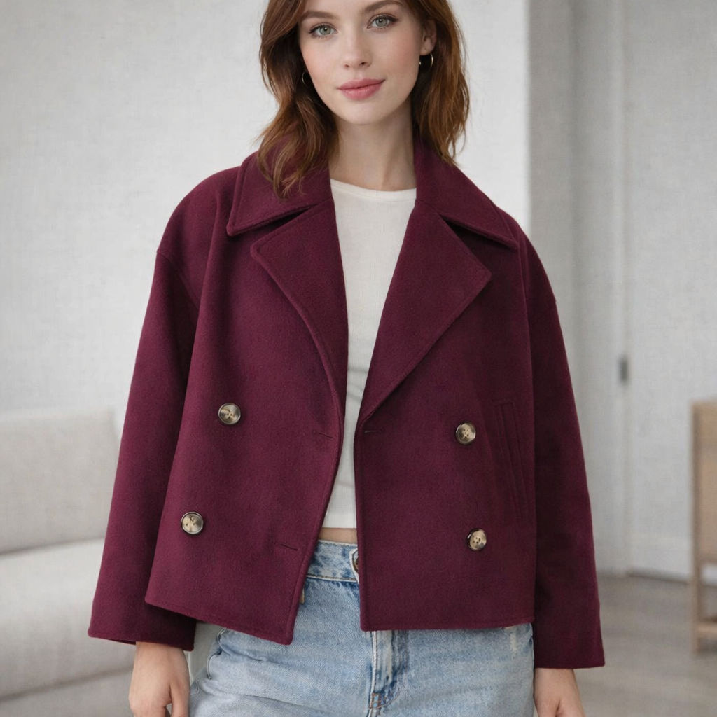 Elviera | Cropped Double-Breasted Jacket for Women