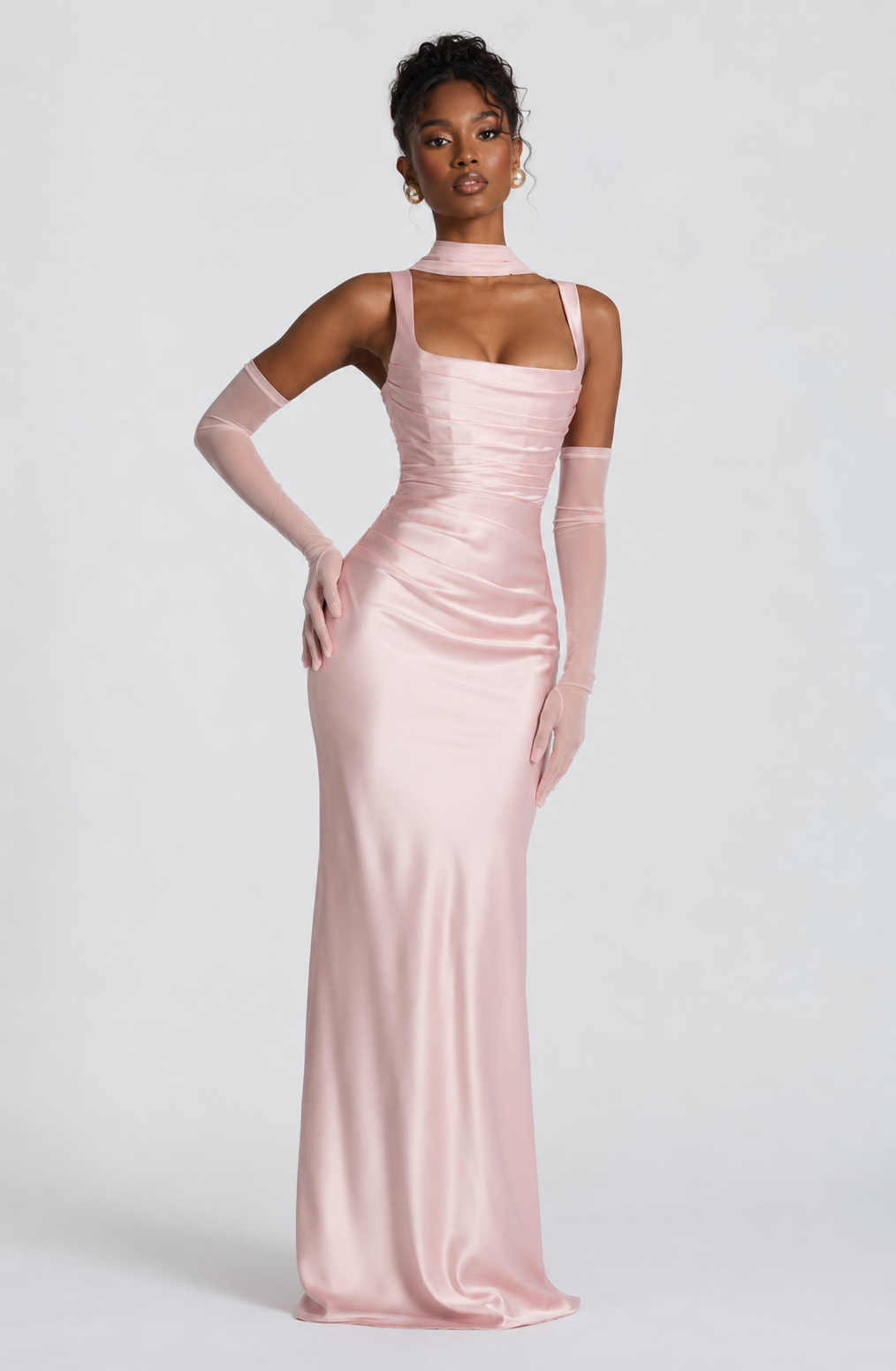 Valentina | Satin Tie-Back Maxi Dress