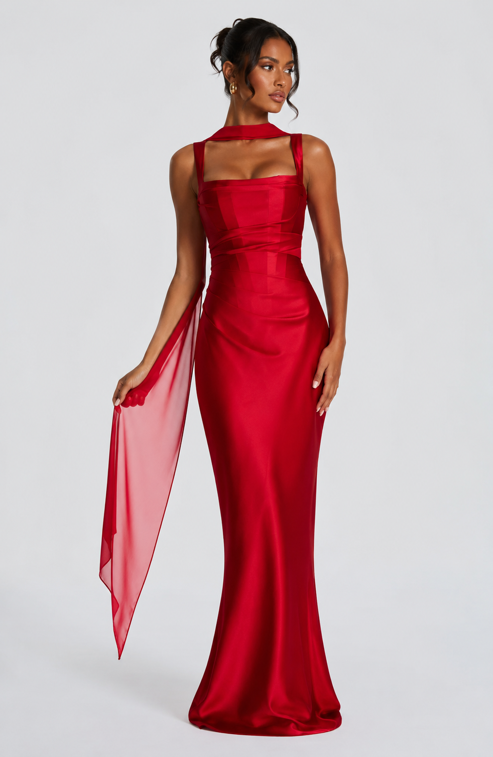 Valentina | Satin Tie-Back Maxi Dress
