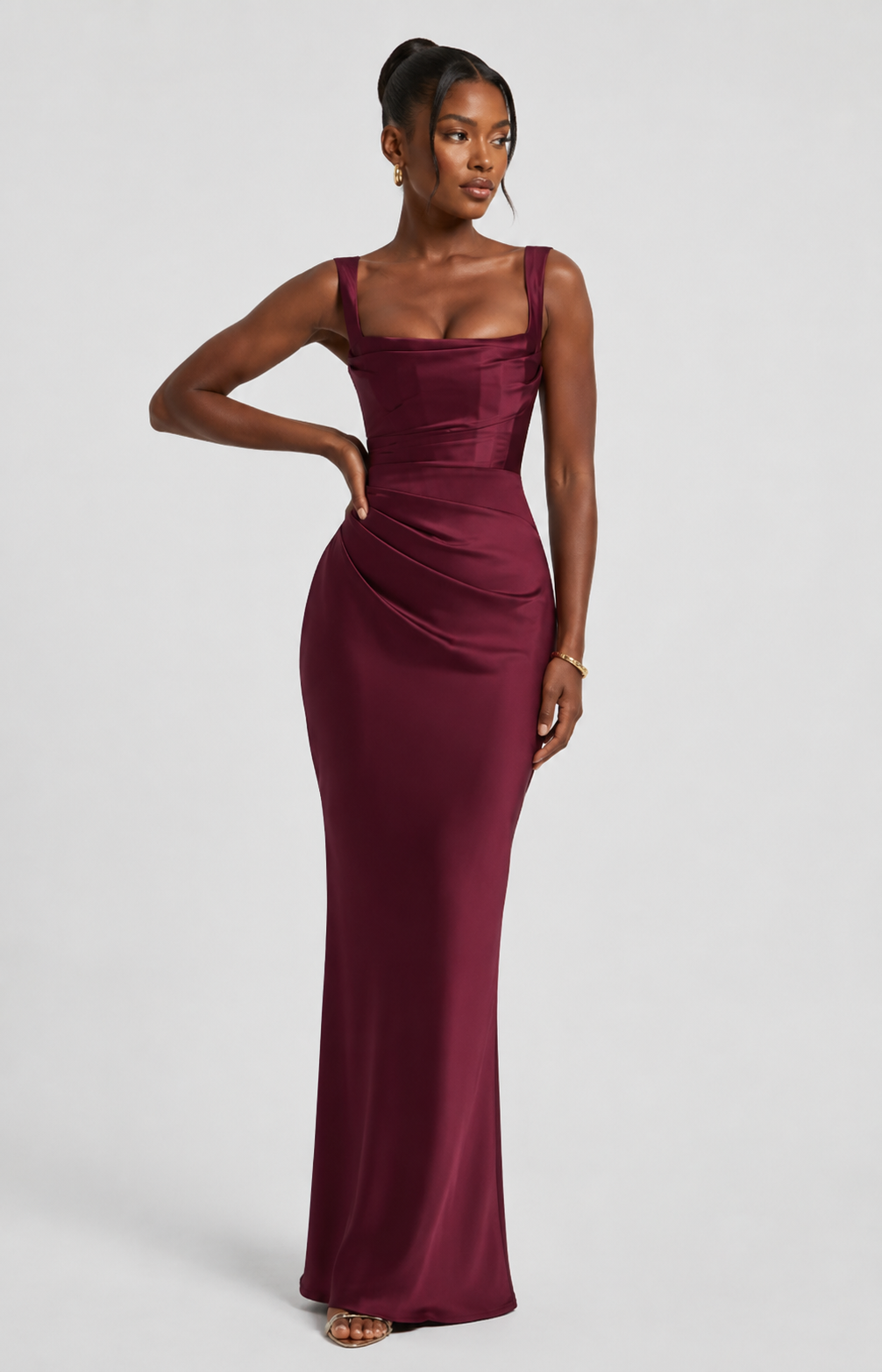 Valentina | Satin Tie-Back Maxi Dress