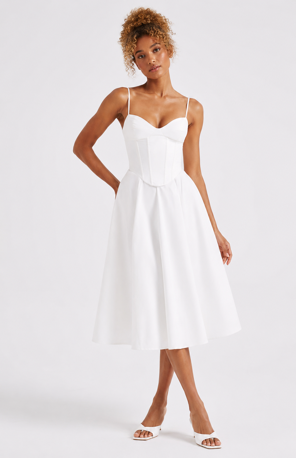 Rosalie | Asymmetric Split Midi Dress