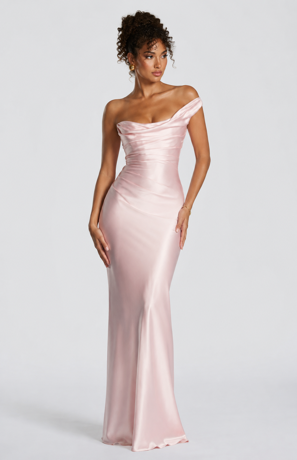 Alessia | One-Shoulder Corset Maxi Dress