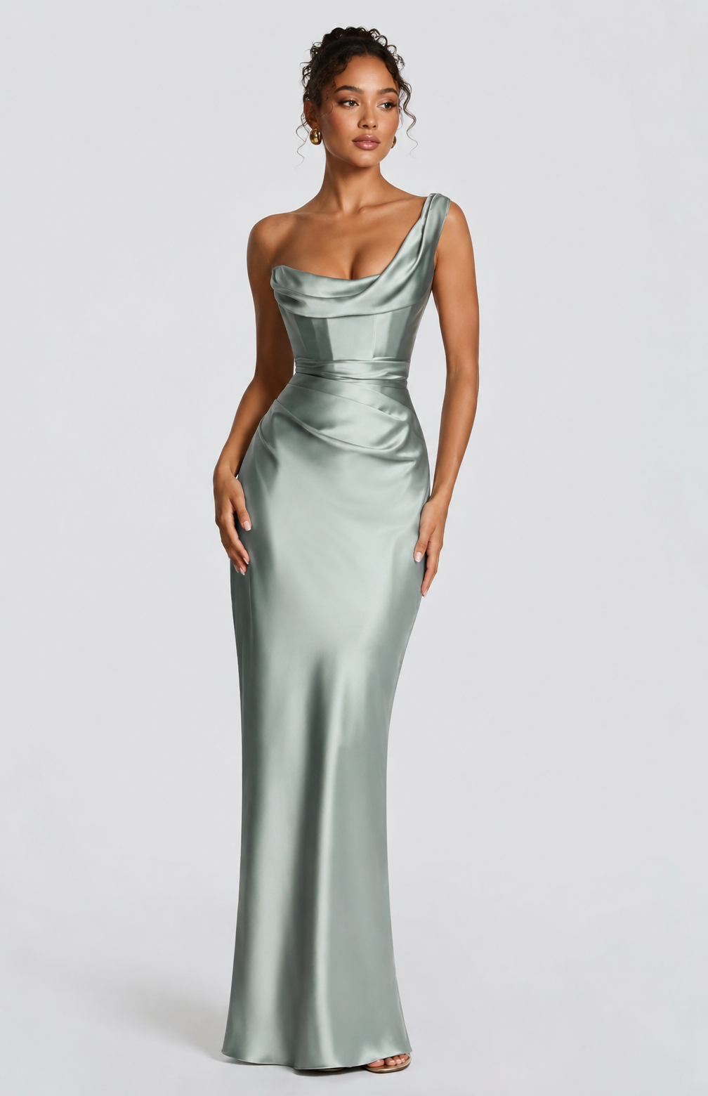 Alessia | One-Shoulder Corset Maxi Dress