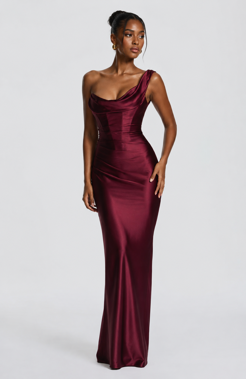 Alessia | One-Shoulder Corset Maxi Dress