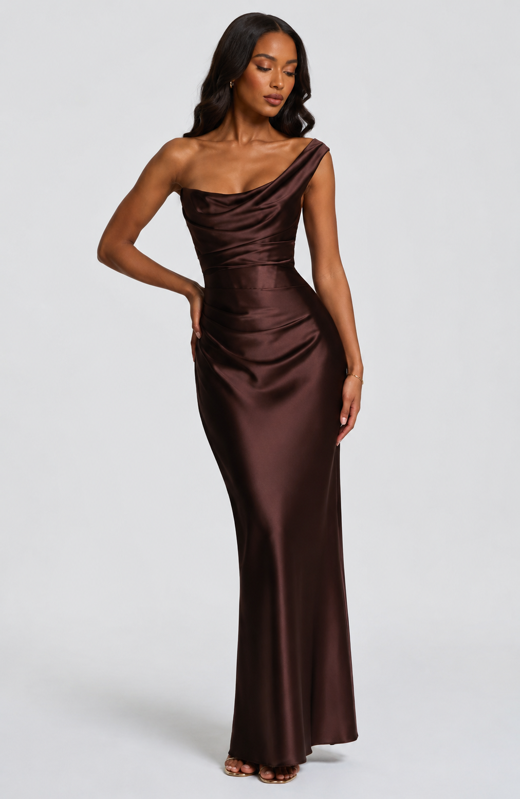 Alessia | One-Shoulder Corset Maxi Dress