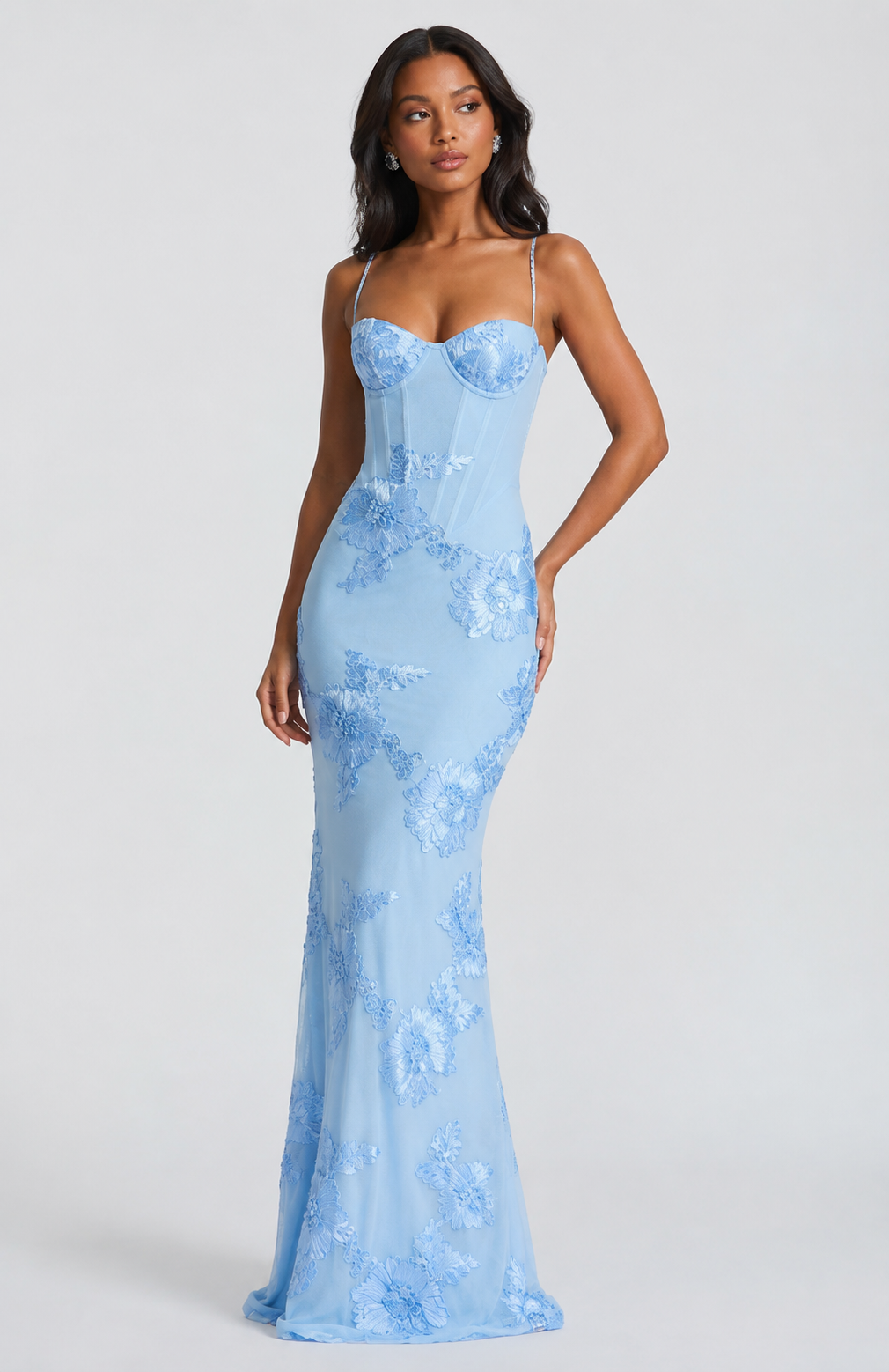 Violetta | Floral Corset Maxi Gown