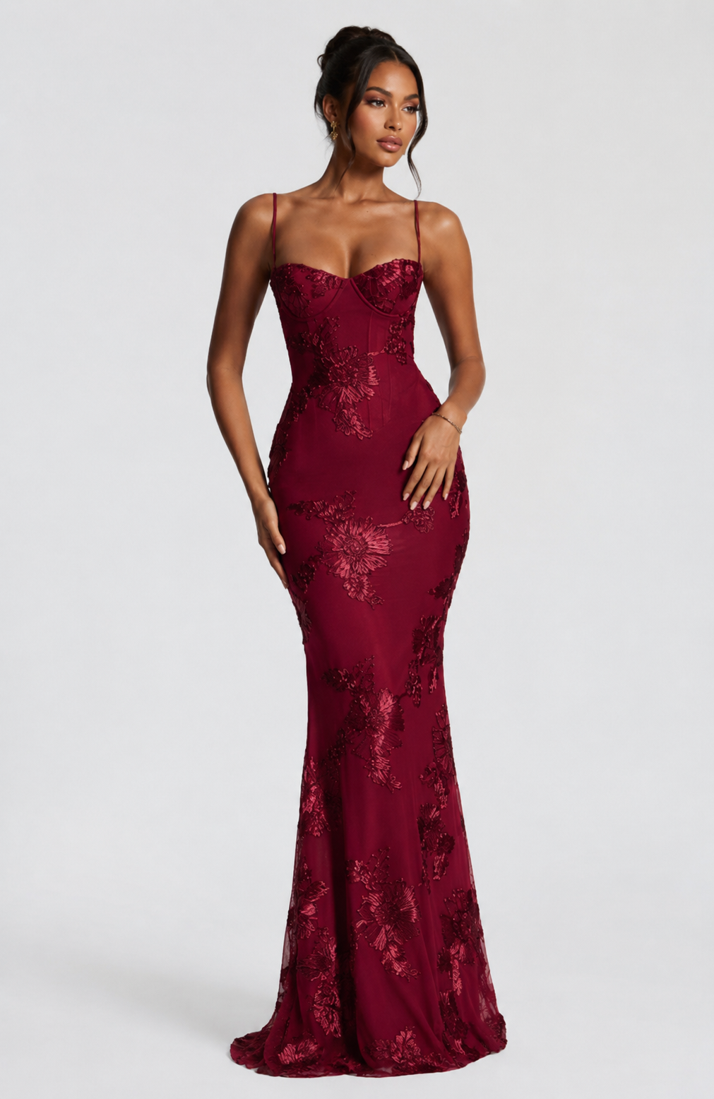 Violetta | Floral Corset Maxi Gown