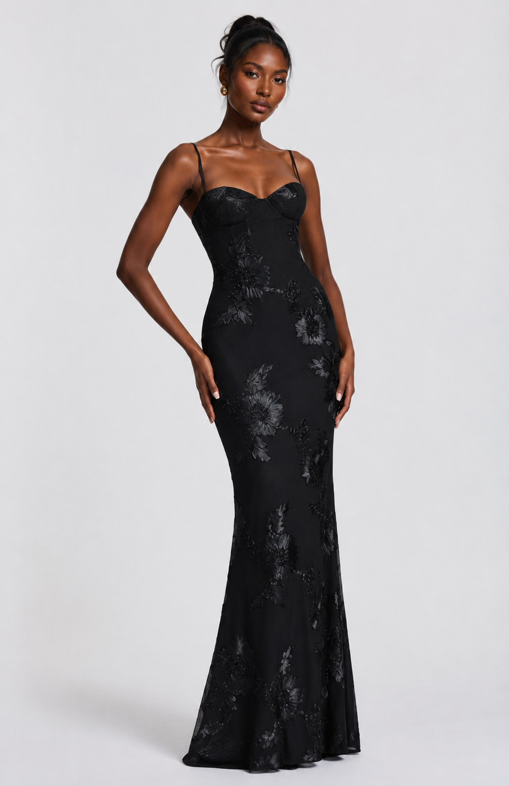 Violetta | Floral Corset Maxi Gown