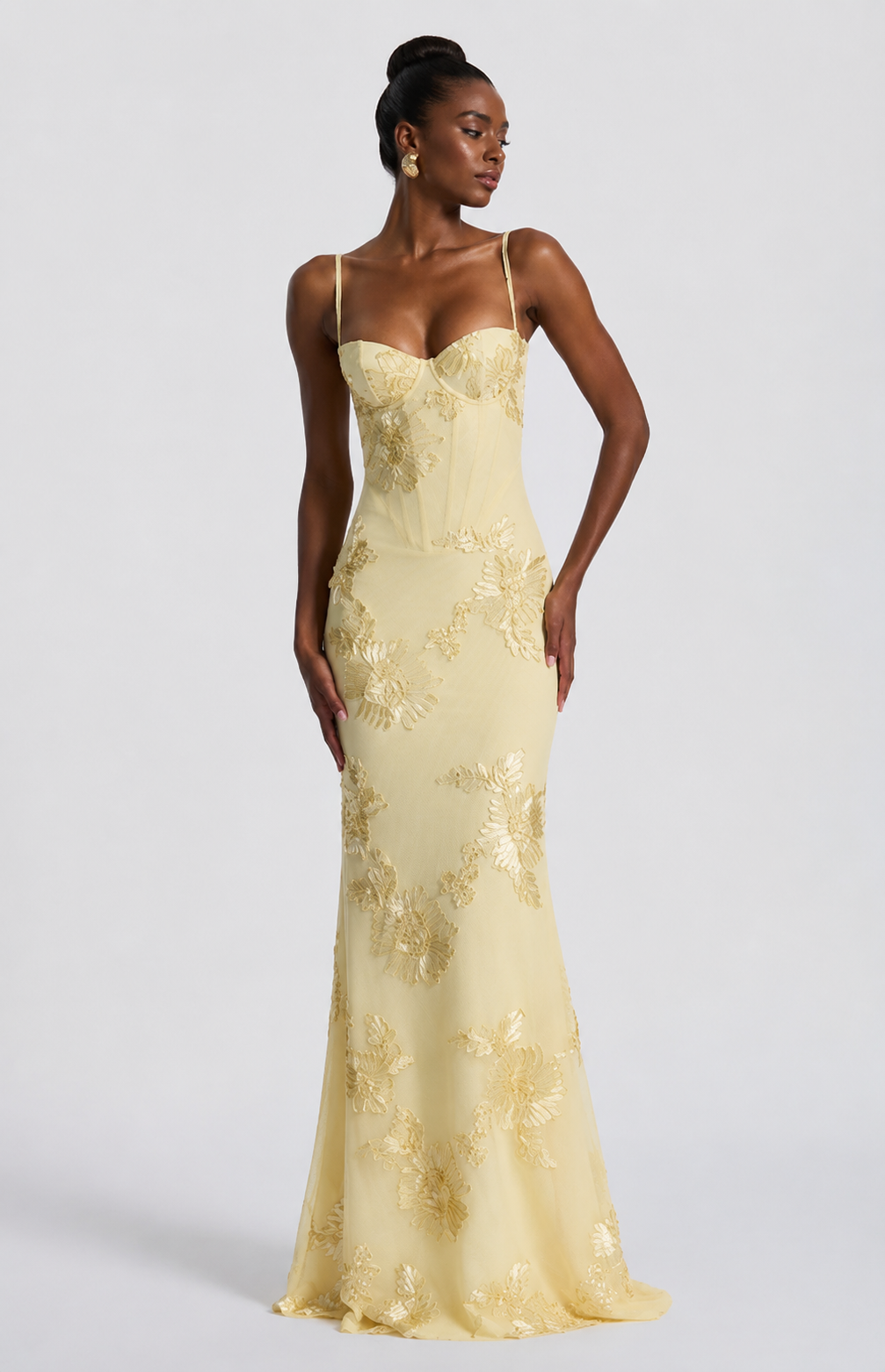 Violetta | Floral Corset Maxi Gown