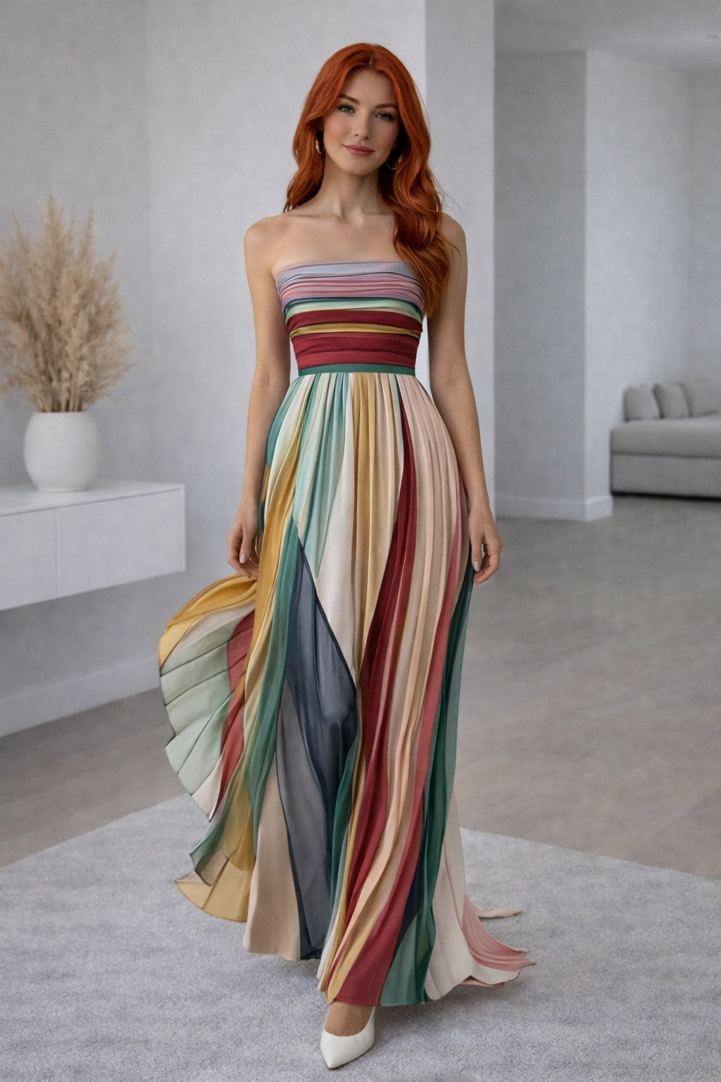 Avelisse Pleated Off-Shoulder Maxi Dress