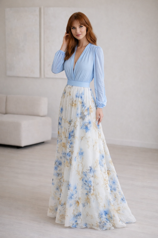 Floravelle Elegant Floral Maxi Dress