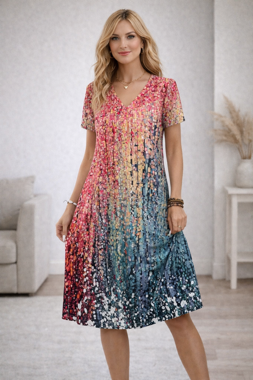 Valerra Elegant Red Dress for Women