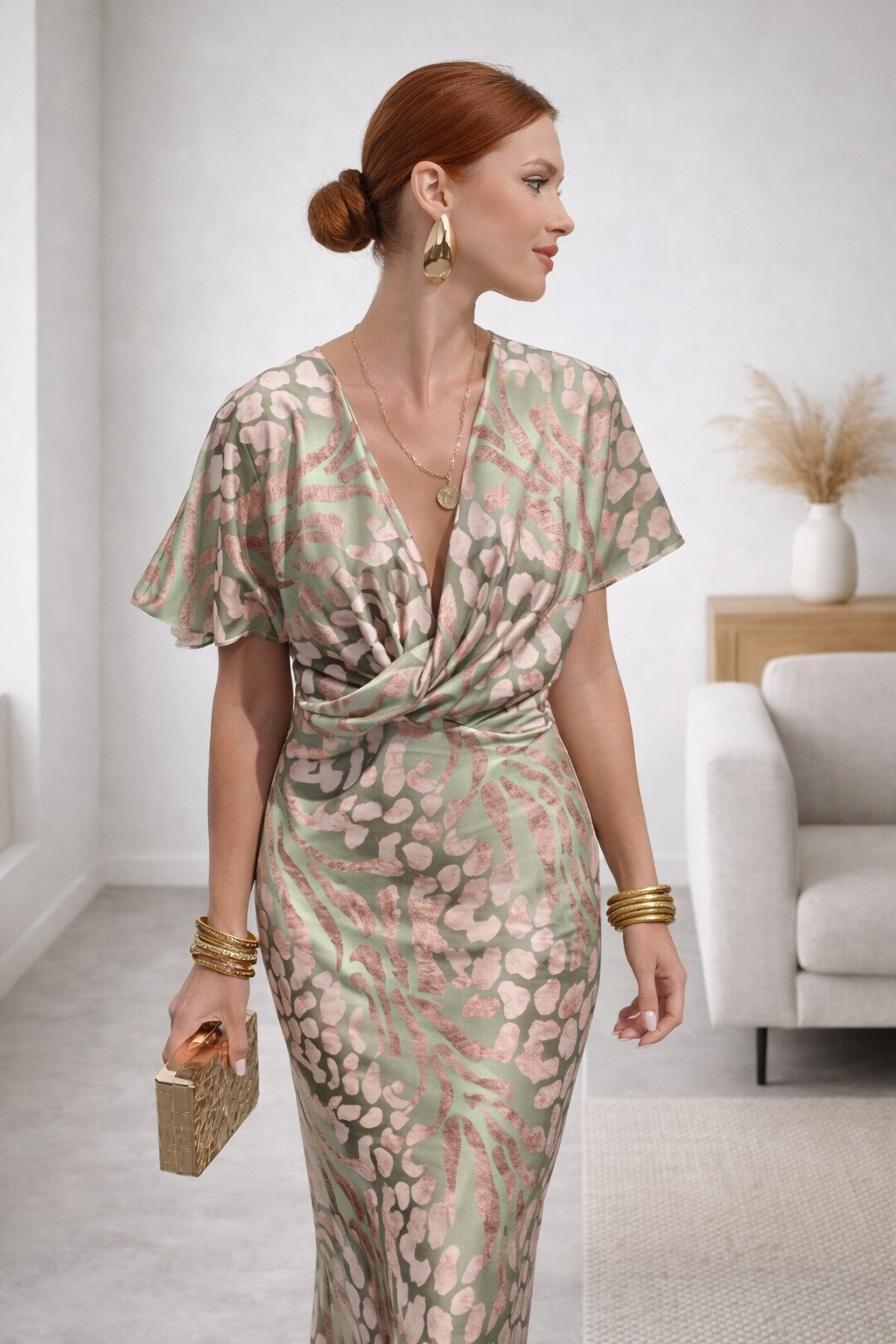 Elvaria V-Neck Elegant Dress for Women