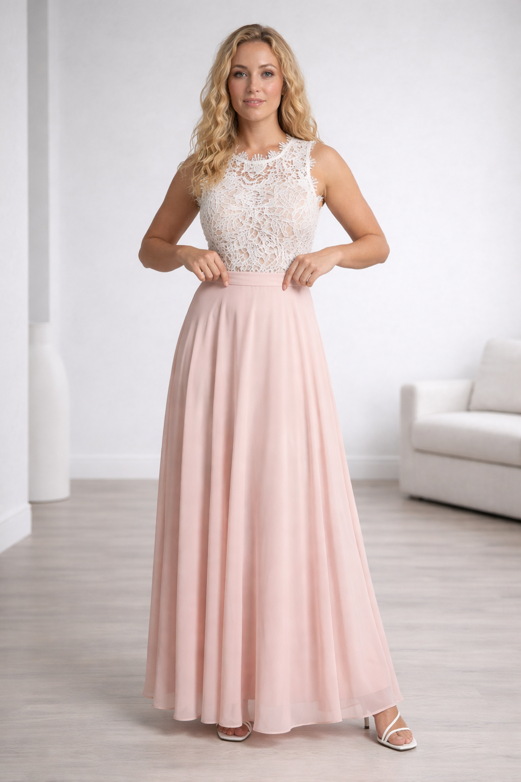 Lacevara | Sleeveless Lace Bodice Maxi Dress for Summer
