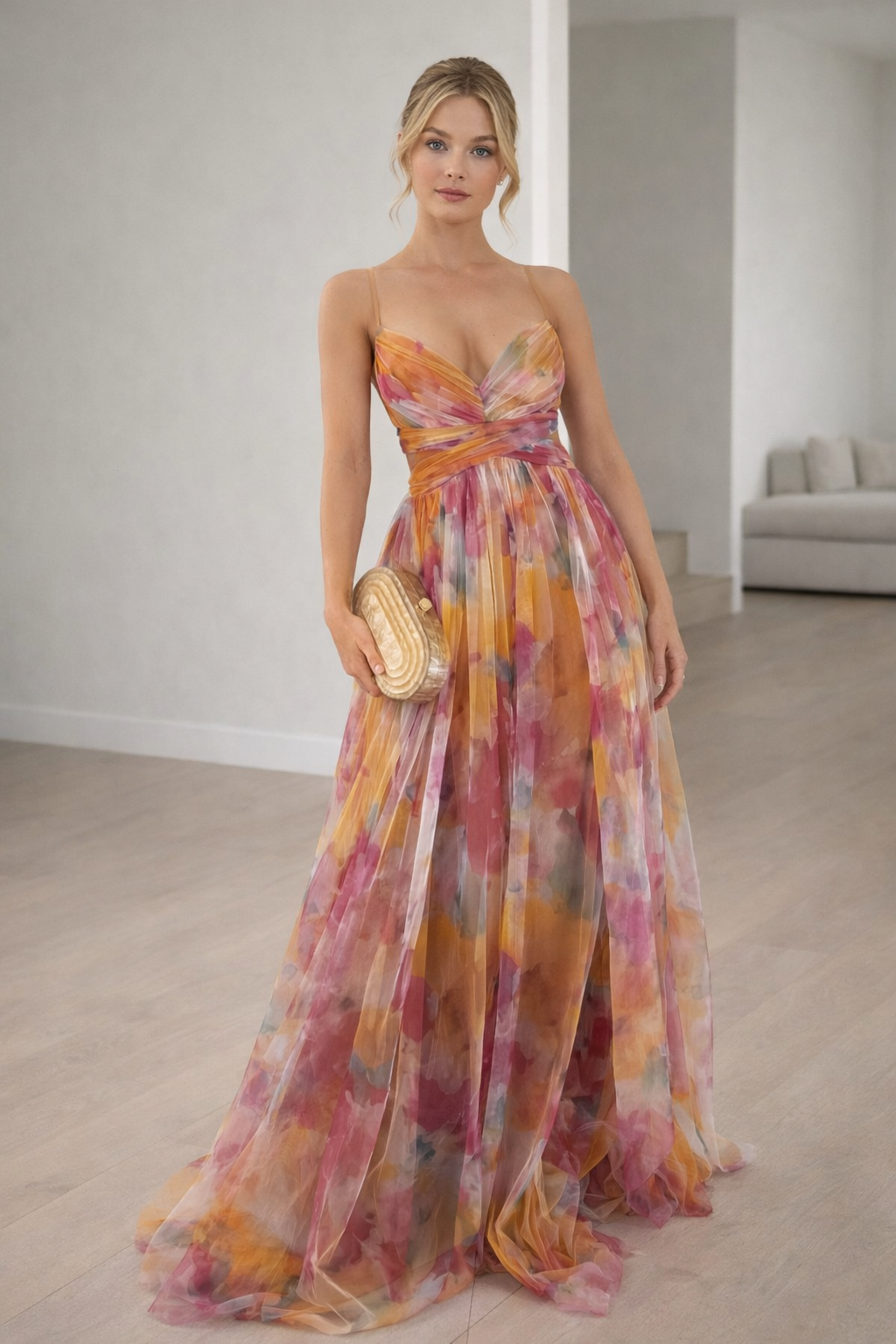 Seraphina Floral Tie-Back Maxi Dress
