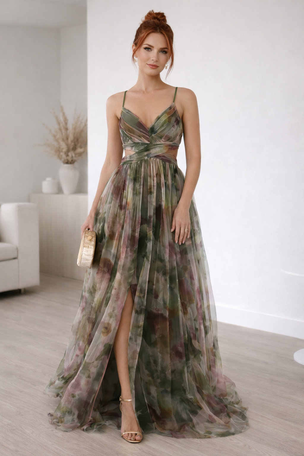 Seraphina Floral Tie-Back Maxi Dress