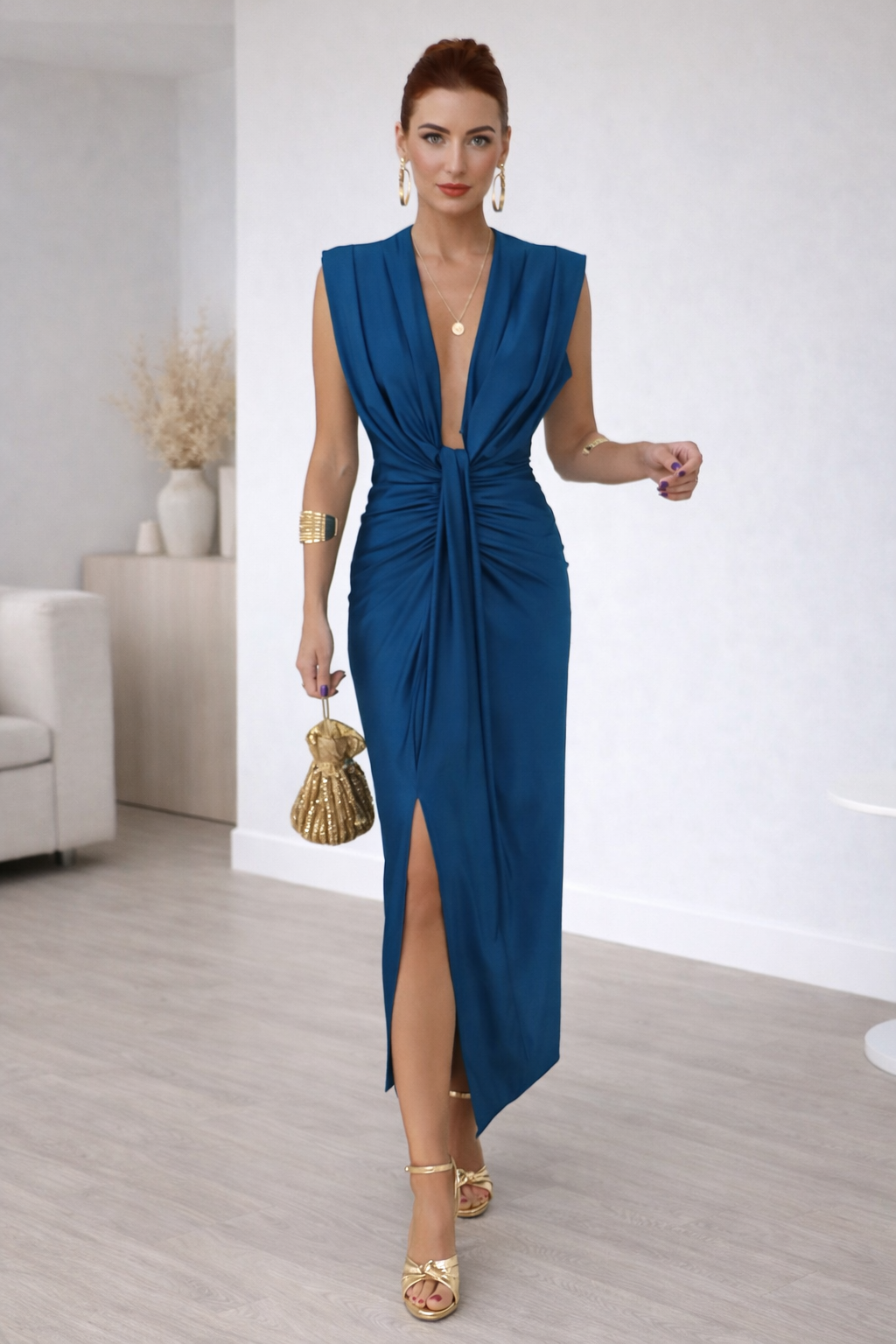 Elarisse Pleated Maxi Dress