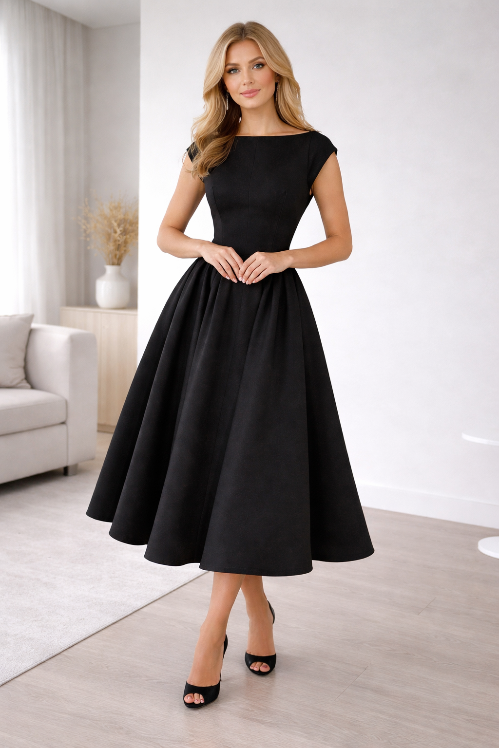Elowen Elegant Sleeveless Midi Dress