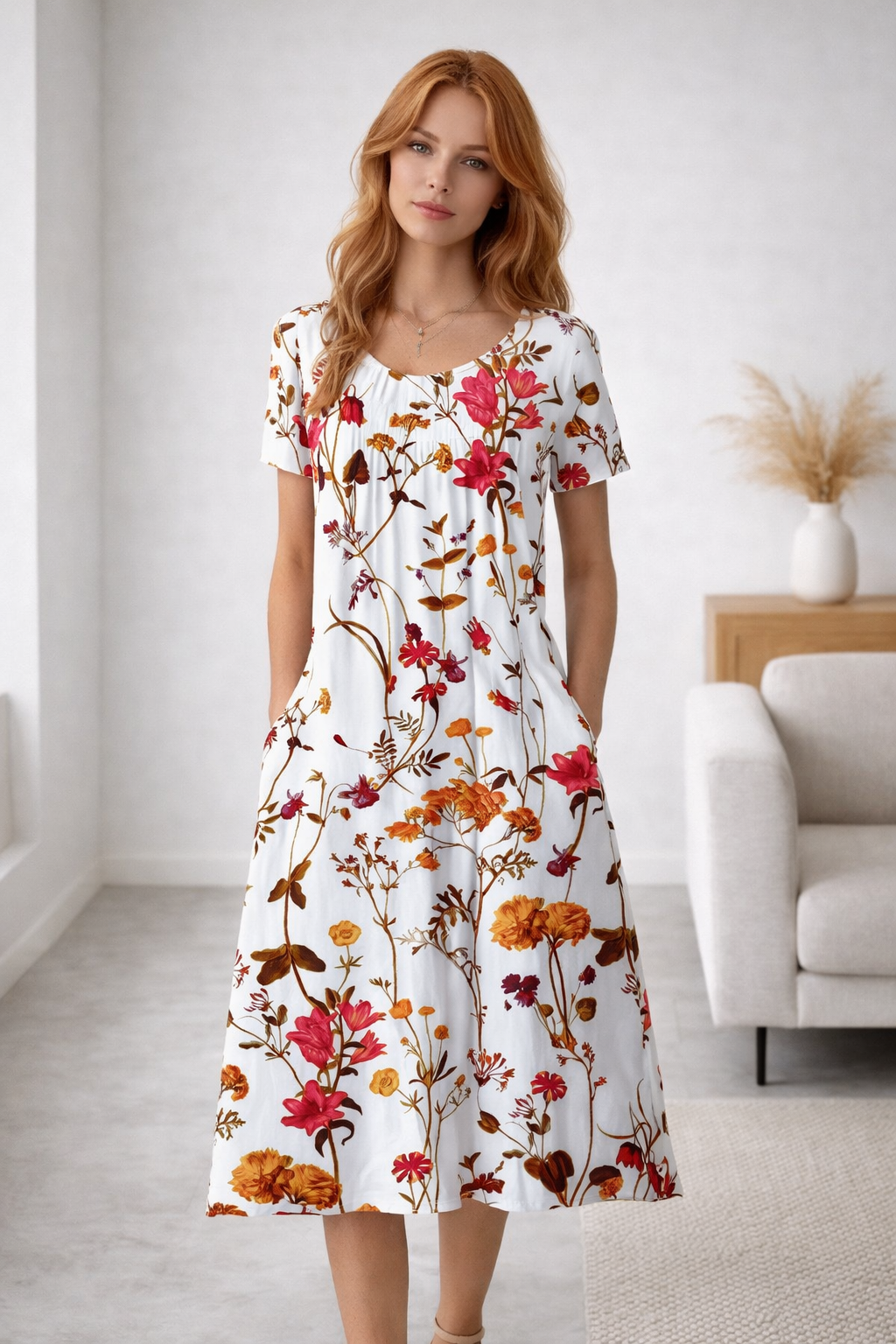 Floravelle Elegant Floral Dress for Women