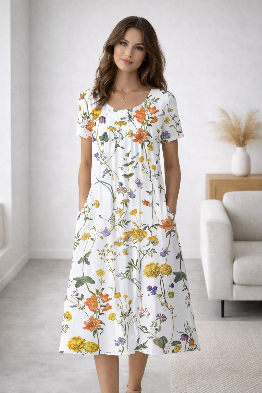 Floravelle Elegant Floral Dress for Women