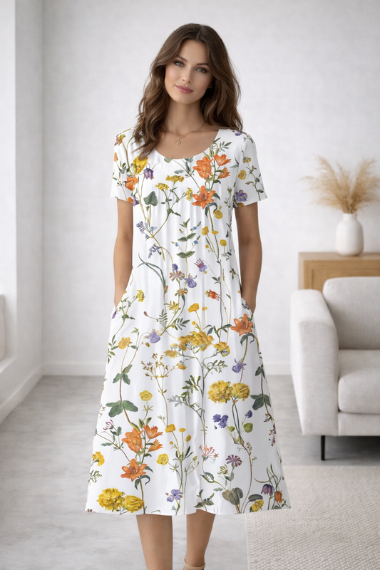 Floravelle Elegant Floral Dress for Women