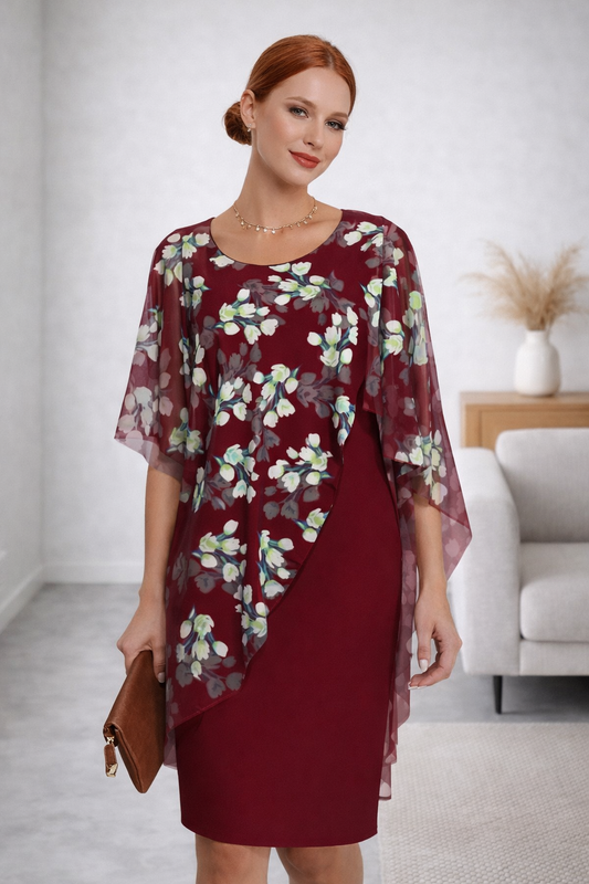 Aurevella Floral Chiffon Dress for Women