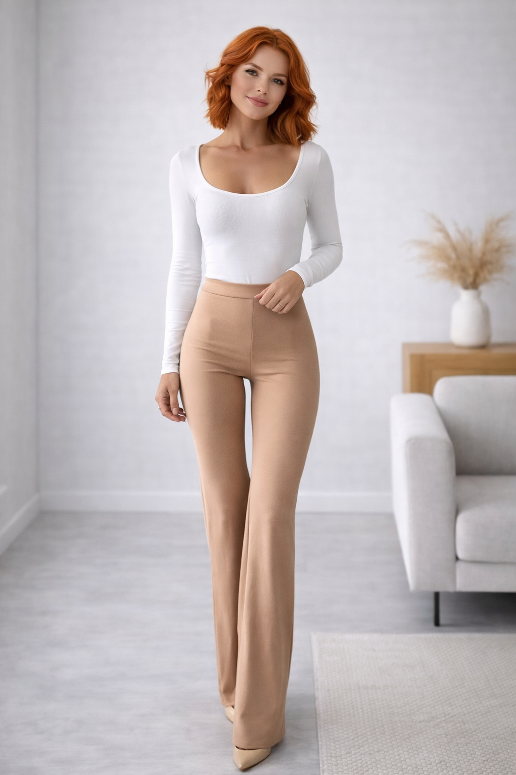 Elvarise High-Waist Flared Stretch Trousers for Women