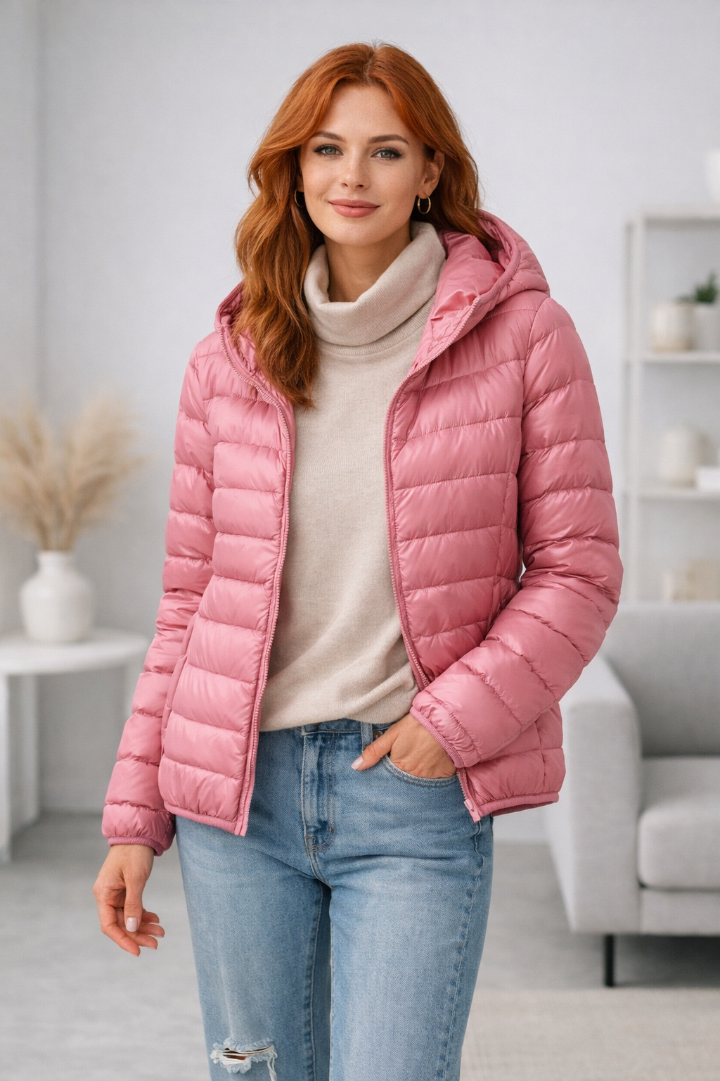 Thermavelle Lightweight Hooded Puffer Jacket for Women